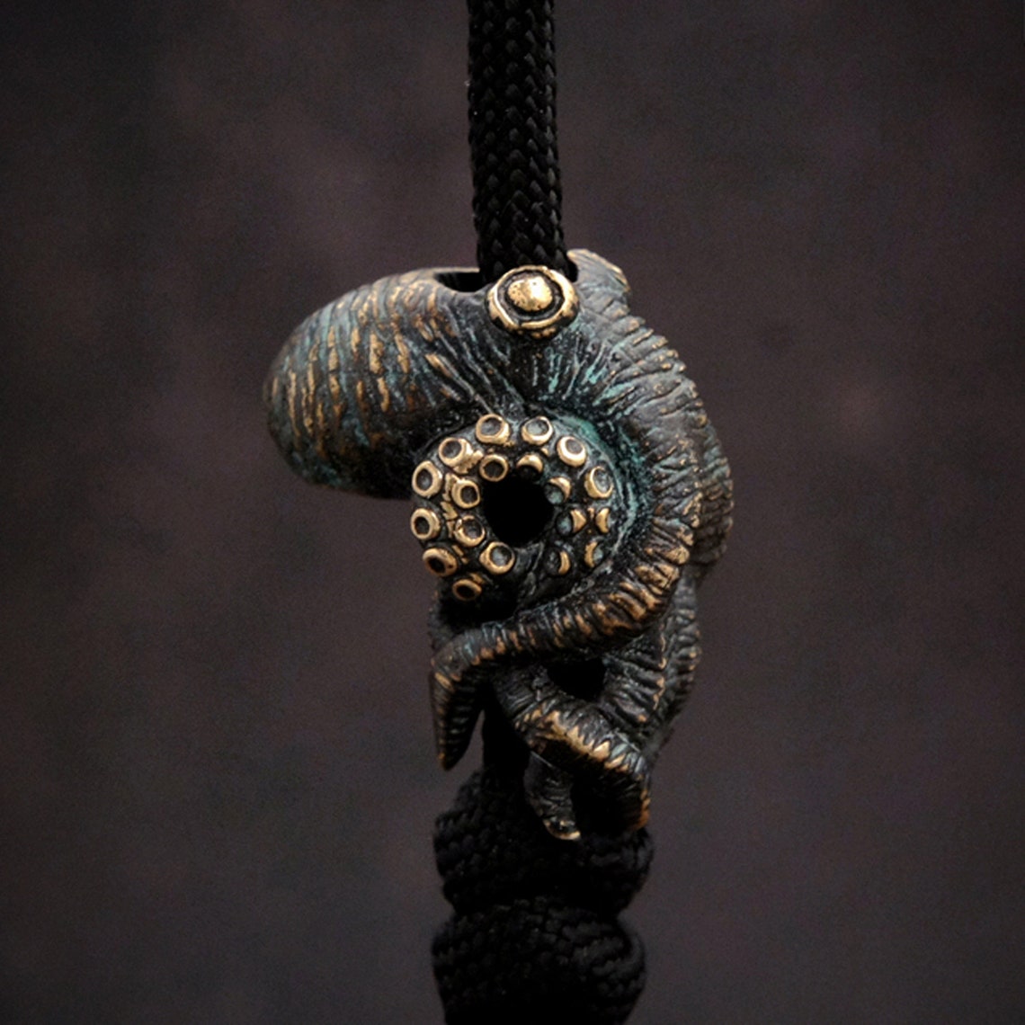 Paracord Survival Bracelet - Ahtapot Pirinç Bıçak Boncuk Açık EDC