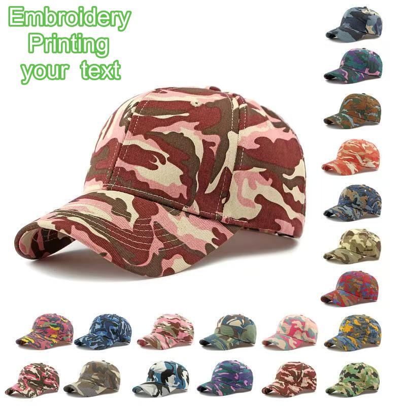 Hunting Outdoor Logos - Unisex Kamuflaj Ayarlanabilir Beyzbol Şapkaları Deniz