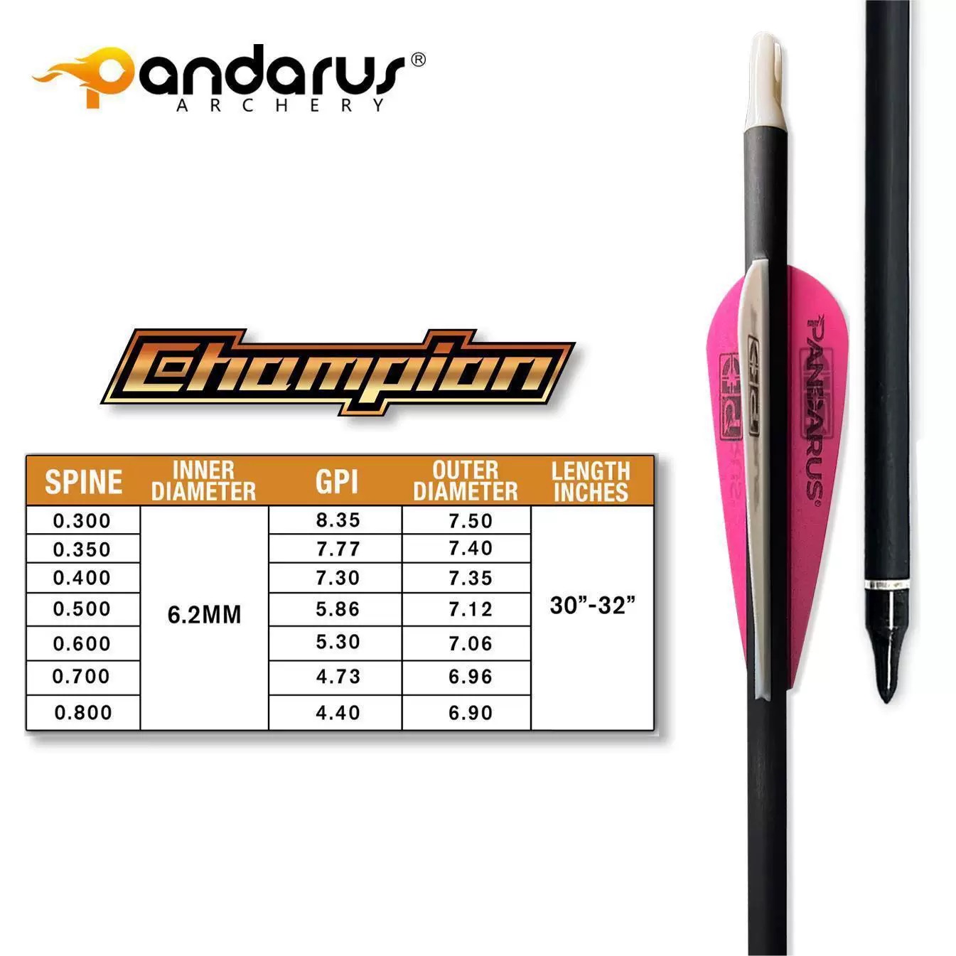 Arrow Carbon Shaft - Düzlik 0.001 Pandarus Champion Saf Karbon