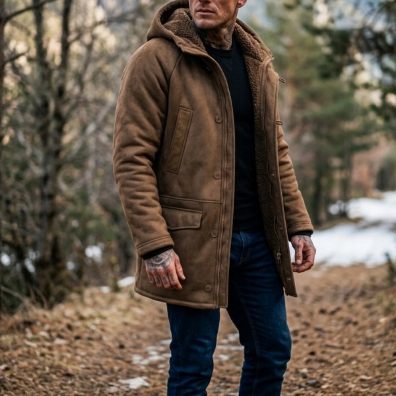 Yeni Erkek Suni Kürk Astarlı K - Men'S Outdoor Hunting Jacket incelemesi ve fiyatı