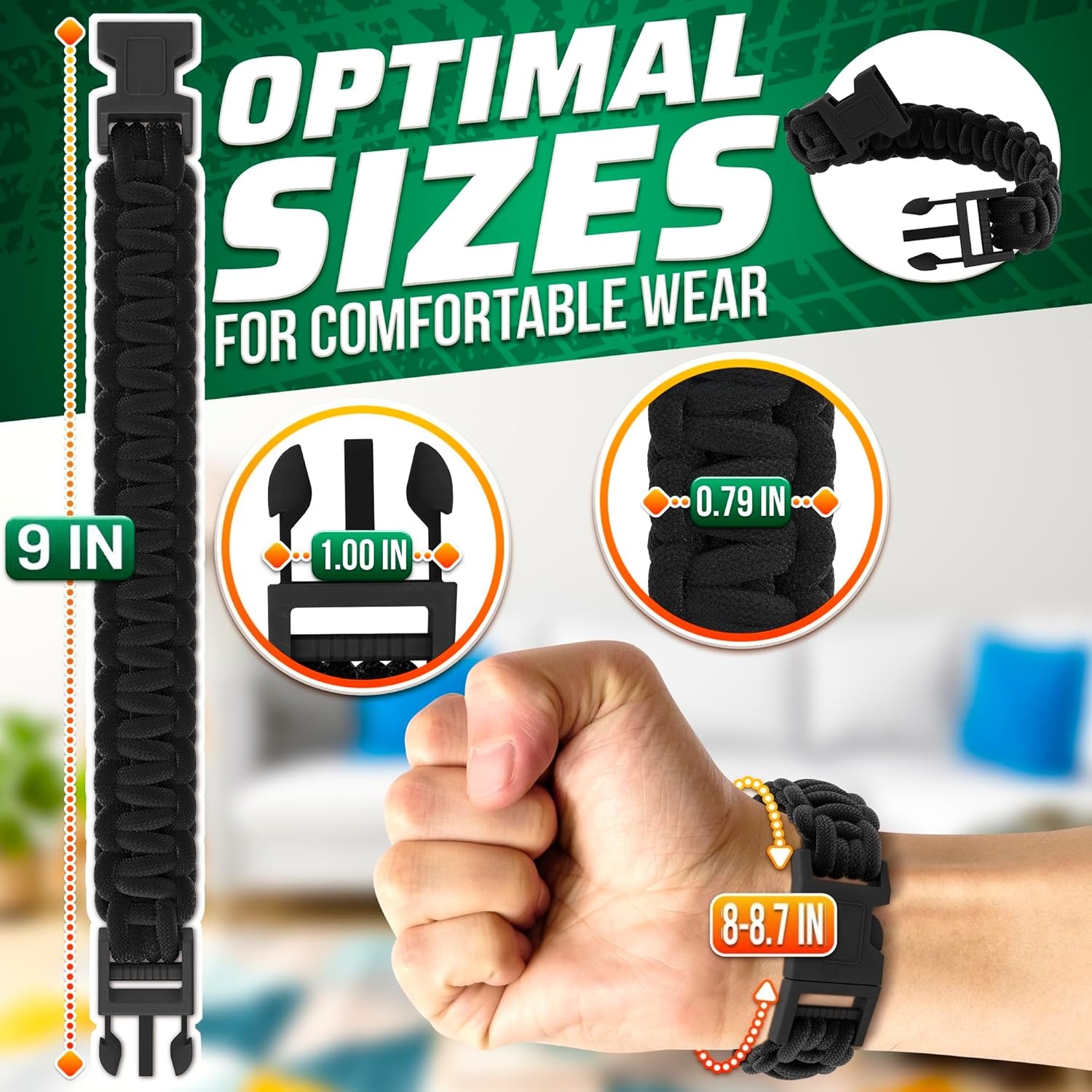 Erkekler ve Kadınlar için Para - Paracord Survival Bracelet incelemesi ve fiyatı