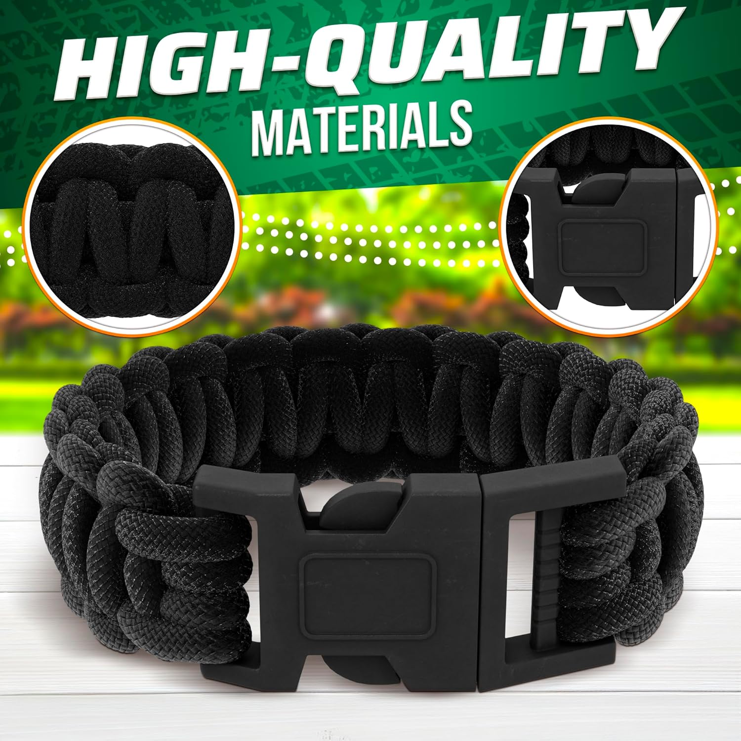 Erkekler ve Kadınlar için Para - Paracord Survival Bracelet incelemesi ve fiyatı