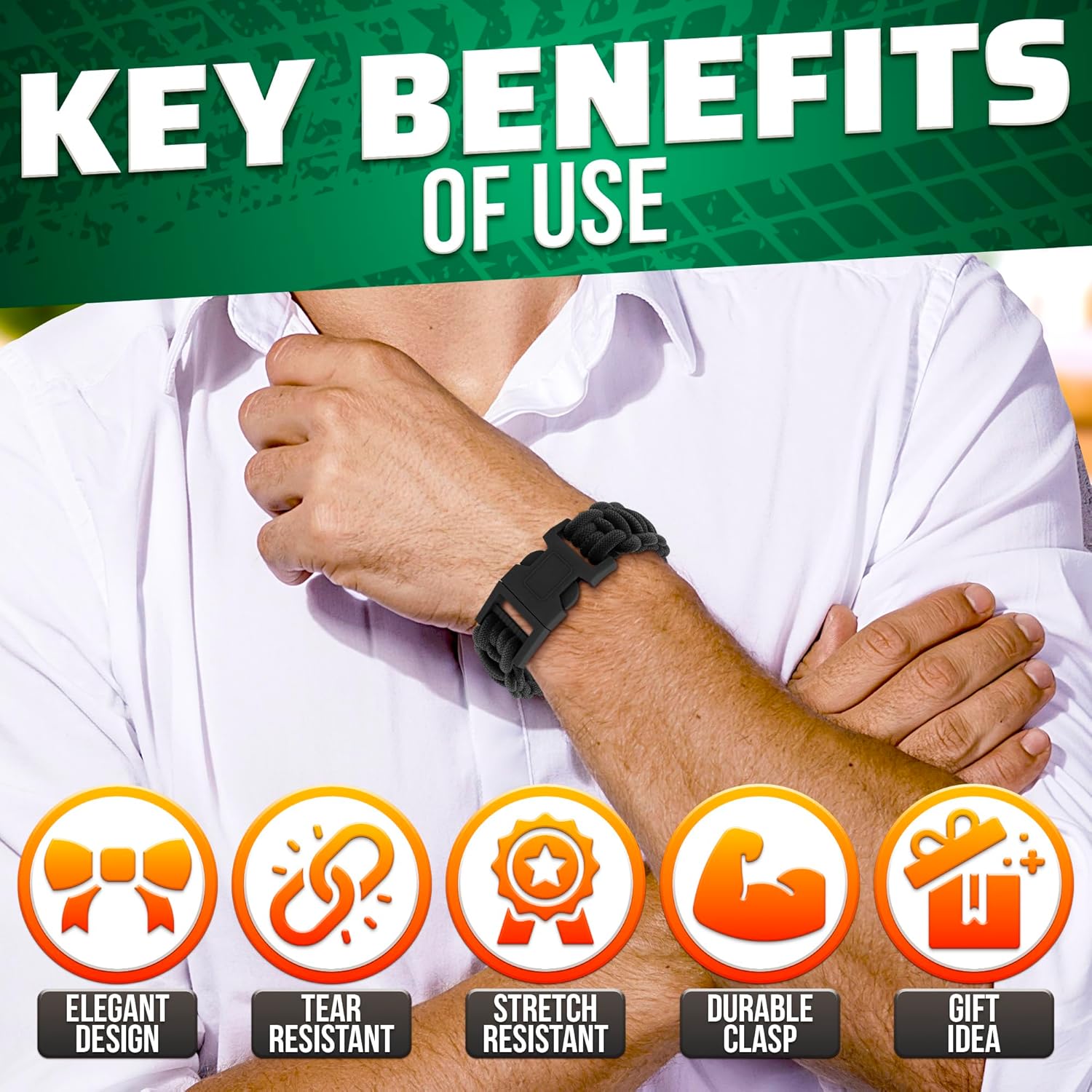 Erkekler ve Kadınlar için Para - Paracord Survival Bracelet incelemesi ve fiyatı