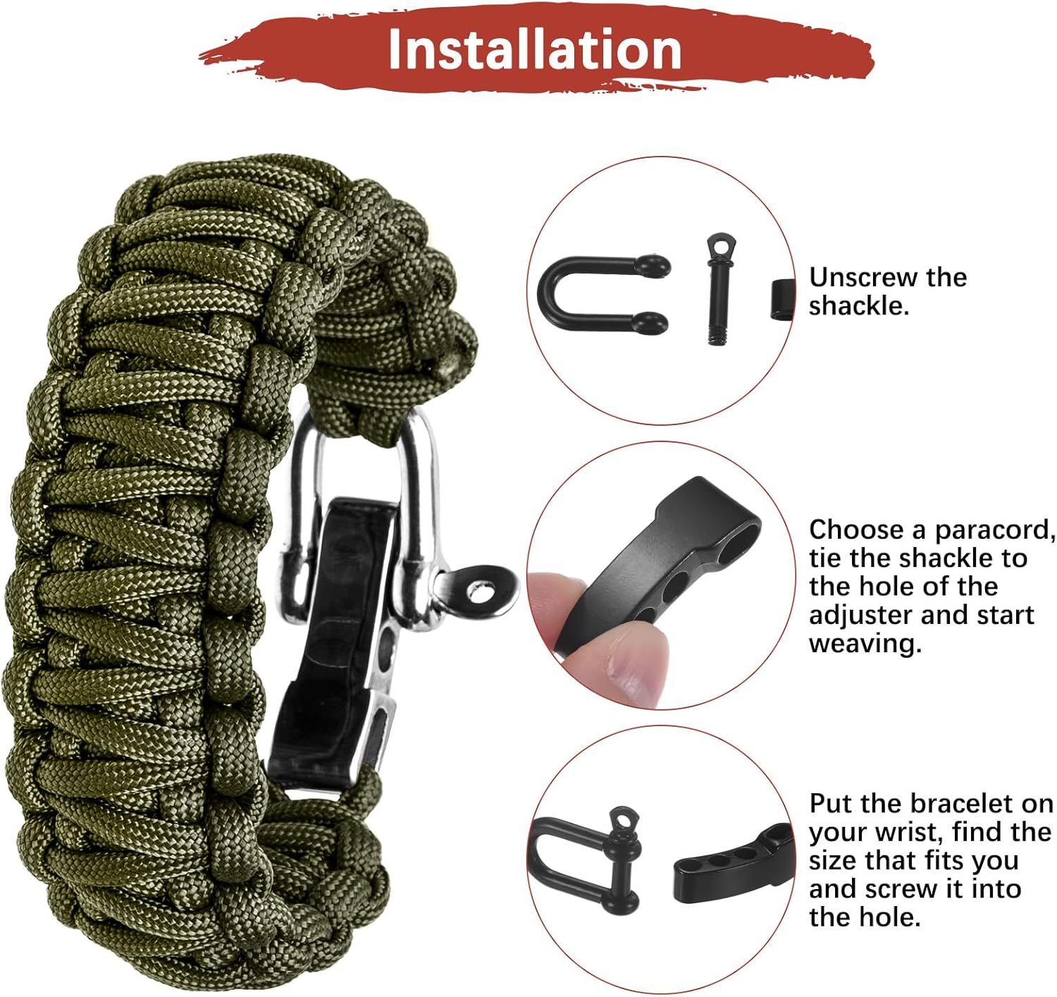 4/10 adet Paracord bilezik tok - Paracord Survival Bracelet incelemesi ve fiyatı